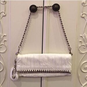 Bebe white leather shoulder bag